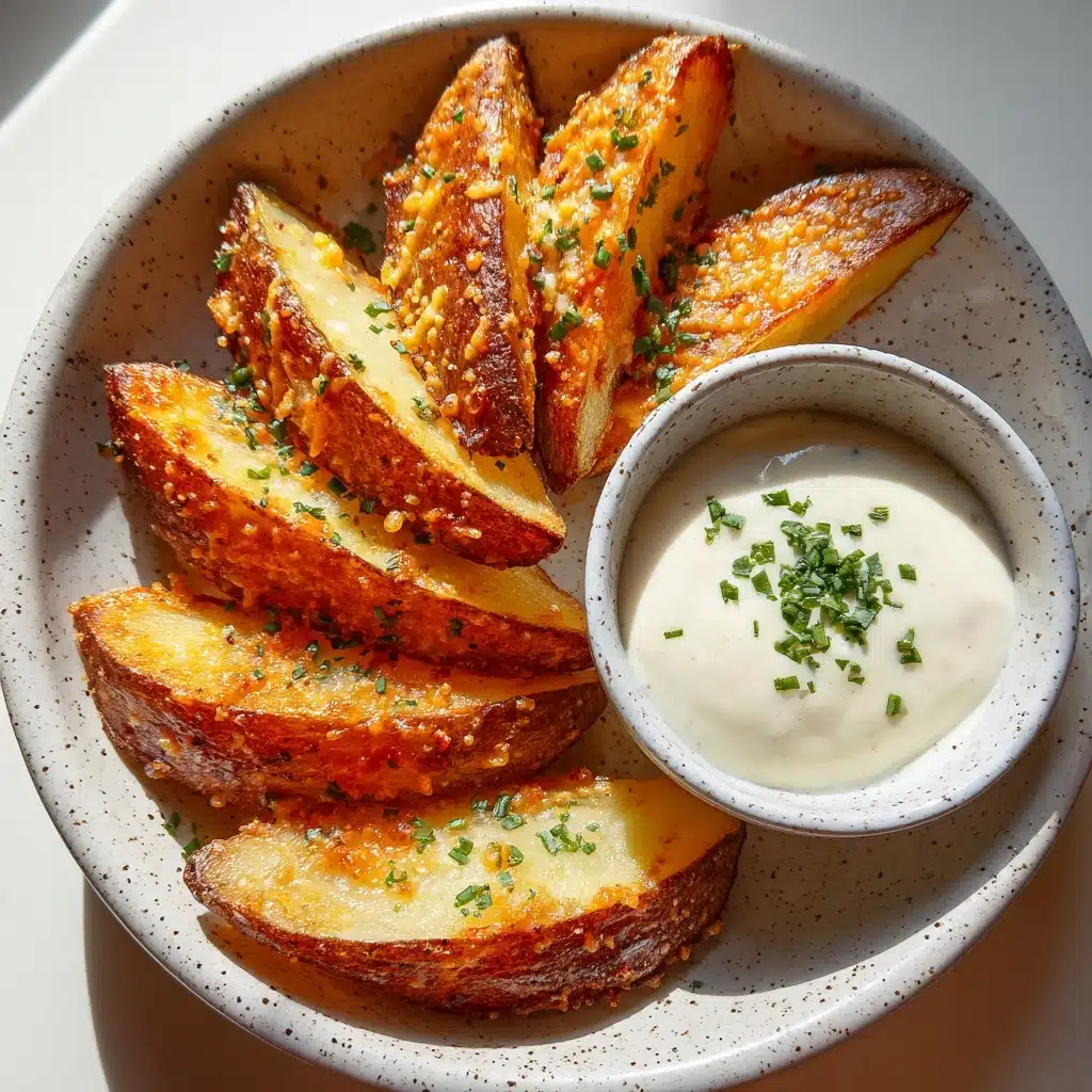 Baked Garlic Parmesan Potato Wedges Recipe - Recipe Image