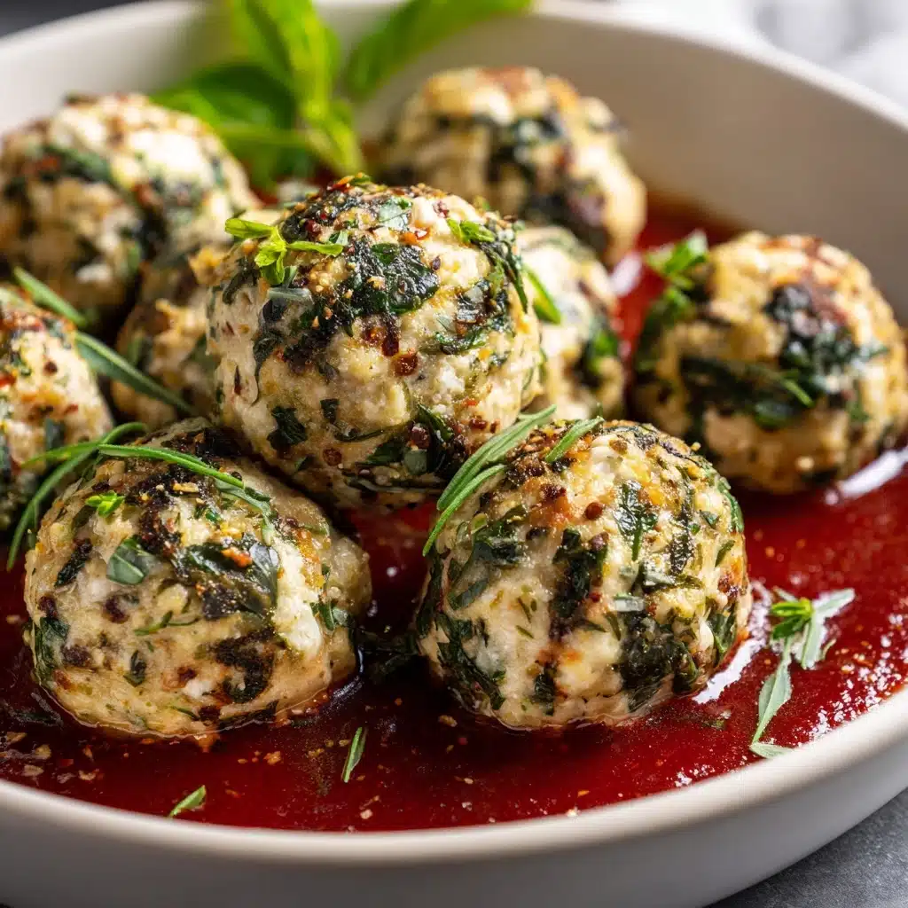 Baked Chicken Ricotta Meatballs with Spinach Recipe - Recipe Image