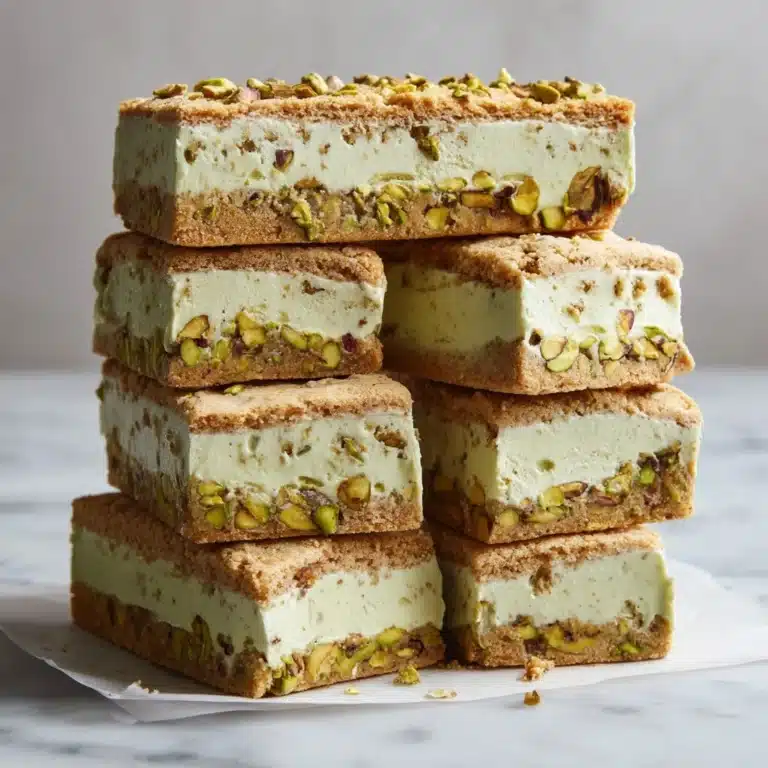 Pistachio Blondie Ice Cream Sandwiches Recipe
