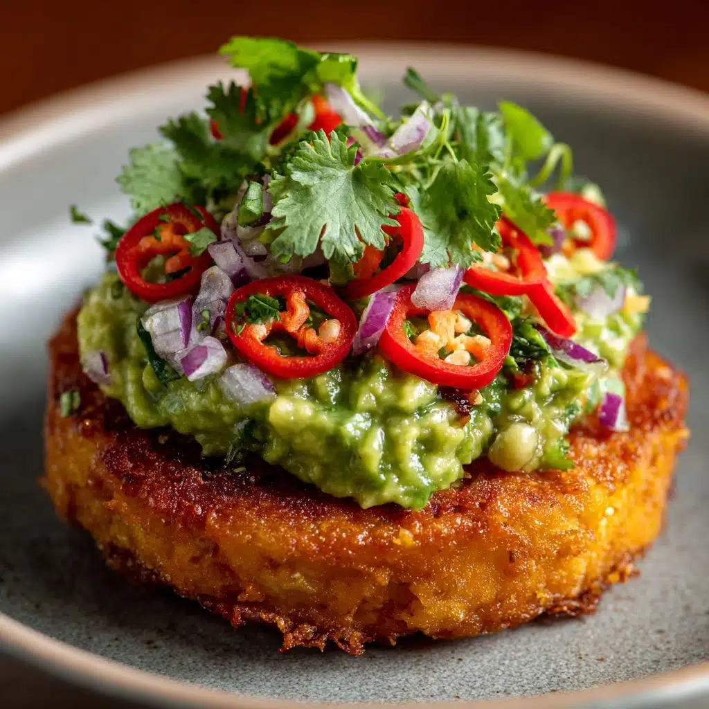 Spicy Smashed Avocado Hash Brown Toasts Recipe - Recipe Image