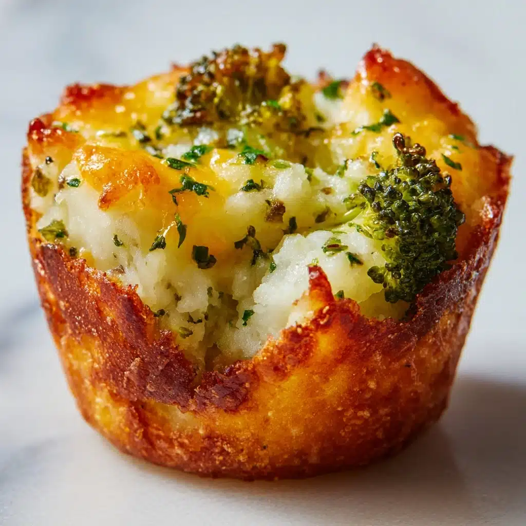 Broccoli Cheddar Smashed Potato Cups Recipe