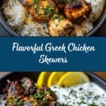 Greek Chicken Skewers with Lemon Rice Recipe