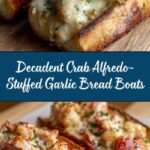 Crab Alfredo-Stuffed Garlic Bread Boats Recipe