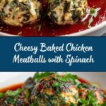 Baked Chicken Ricotta Meatballs with Spinach Recipe