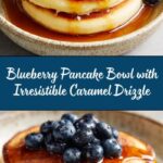 Mini Pancake and Blueberry Bowl with Caramel Drizzle Recipe