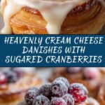 Cream Cheese Danishes with Sugared Cranberries and Vanilla Butter Glaze Recipe