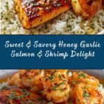 Honey Garlic Salmon & Shrimp over Garlic Butter Rice Recipe