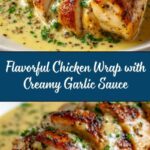 Savory Chicken Wraps with a Garlic Cream Sauce Recipe