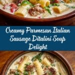 Creamy Parmesan Italian Sausage Ditalini Soup Recipe