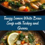 Lemon White Bean Soup with Turkey and Greens Recipe