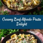 Creamy Ground Beef Alfredo Pasta Recipe