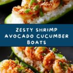 Shrimp Avocado Cucumber Boats Recipe