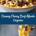 Cheesy Beef Alfredo with Linguine Recipe