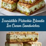 Pistachio Blondie Ice Cream Sandwiches Recipe