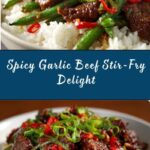 Spicy Garlic Beef Stir-Fry with Green Beans & Rice Recipe