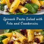 Spinach Pasta Salad with Feta and Cranberries Recipe