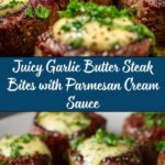Garlic Butter Steak Bites with Parmesan Cream Sauce Recipe