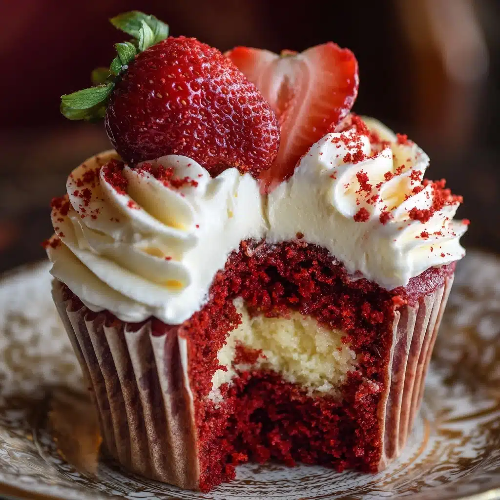 Strawberry Cheesecake Red Velvet Cupcakes Recipe - Recipe Image