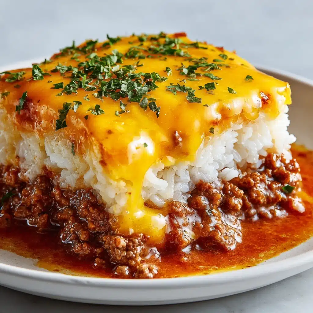 Cheddar-Crusted Ground Beef and Rice Casserole Recipe - Recipe Image