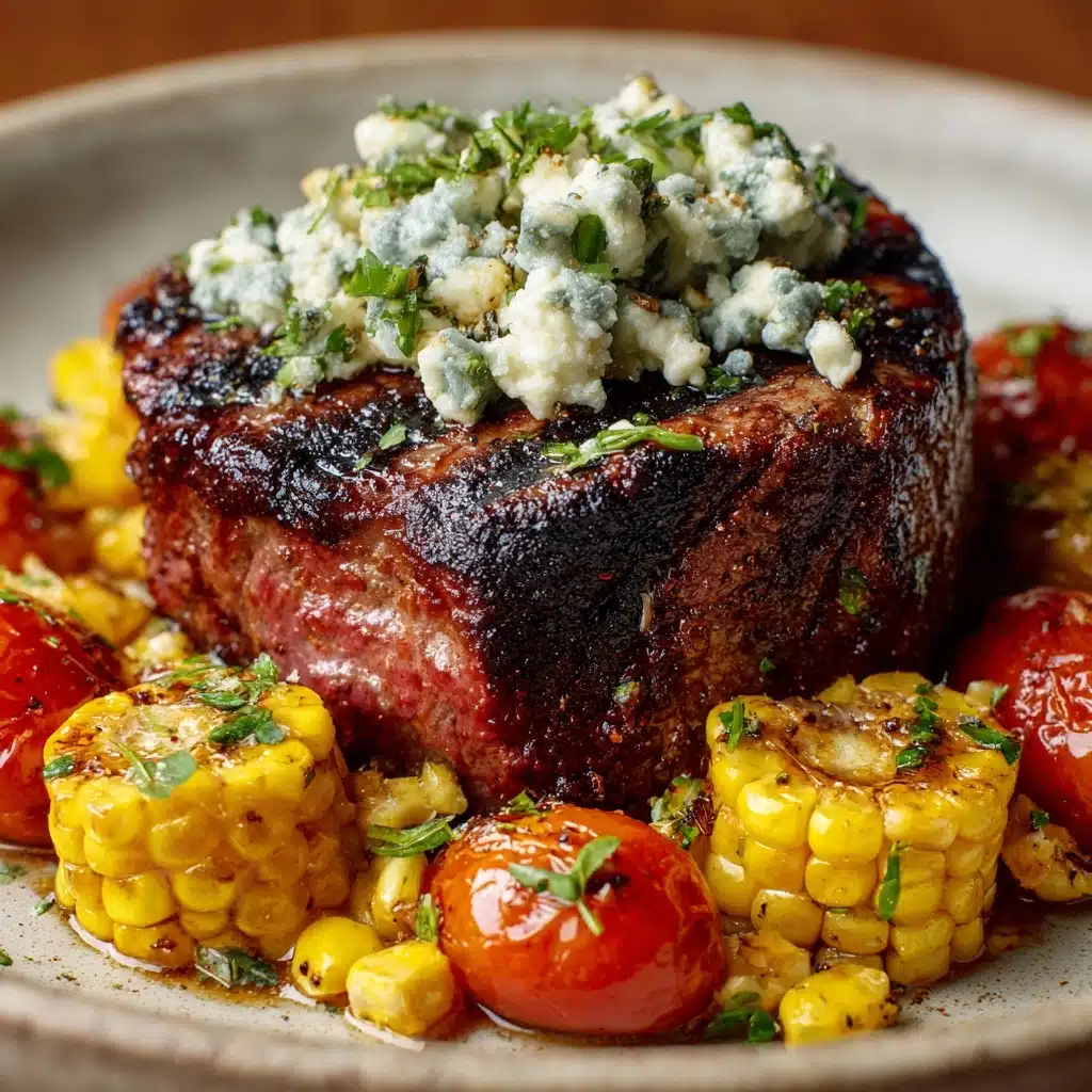 Balsamic Steak Gorgonzola Salad with Grilled Corn Recipe - Recipe Image