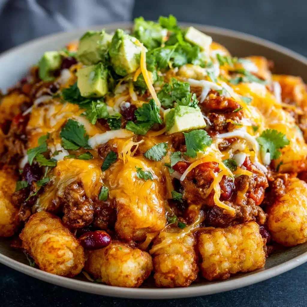 Easy Weeknight Chili Tater Tot Casserole Recipe - Recipe Image