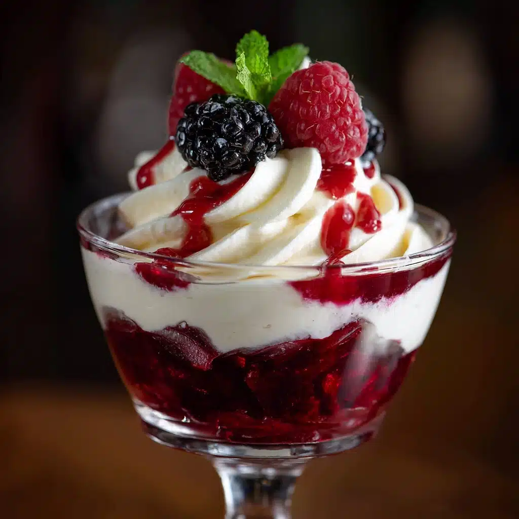 White Chocolate Cheesecake Mousse with Raspberry Compote Recipe - Recipe Image