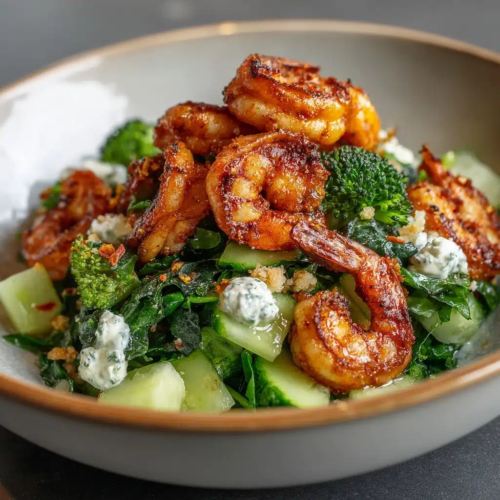 Hot Honey Blackened Shrimp Caesar Salad Recipe - Recipe Image