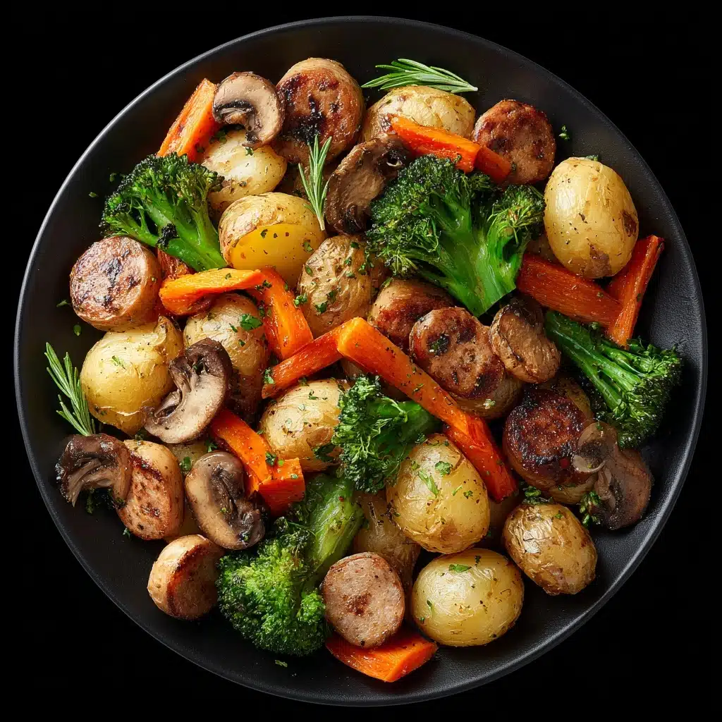One Pan Baked Italian Sausage and Veggies Recipe - Recipe Image