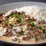 Ground Beef Stroganoff and Rice Recipe