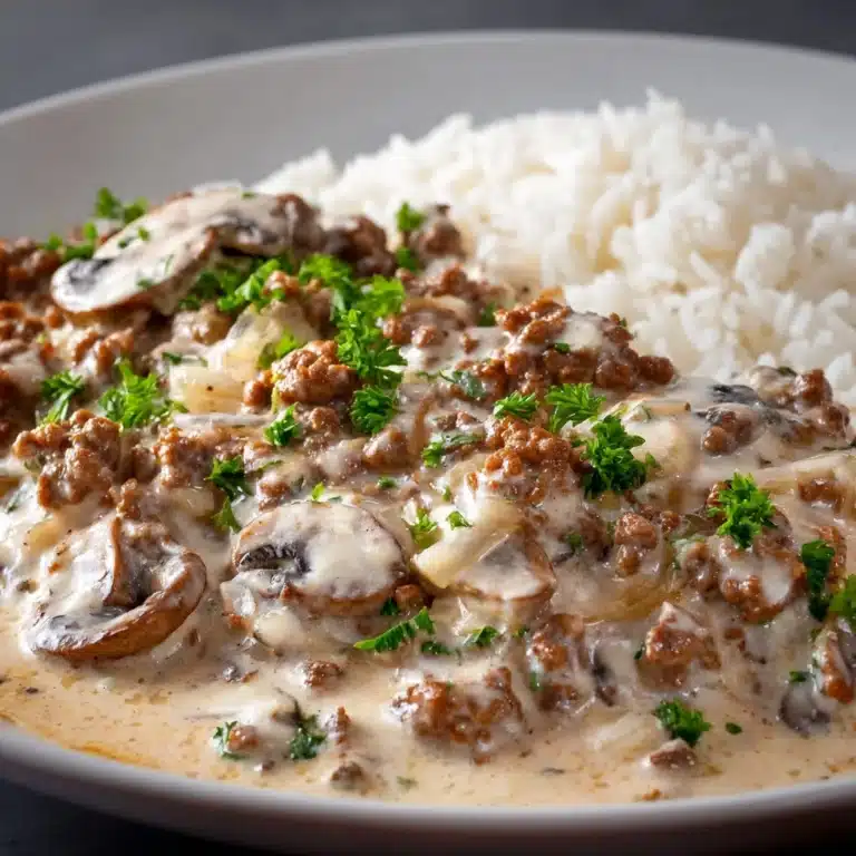 Ground Beef Stroganoff and Rice Recipe