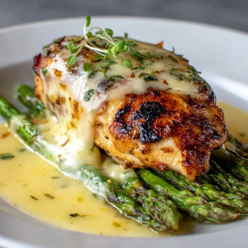 Honey Mustard Chicken with Roasted Asparagus and Cheese Recipe - Recipe Image