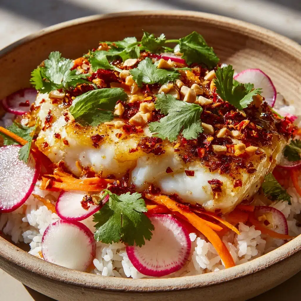 Vietnamese-Style Haddock with Sticky Rice and Crunchy Salad Recipe - Recipe Image