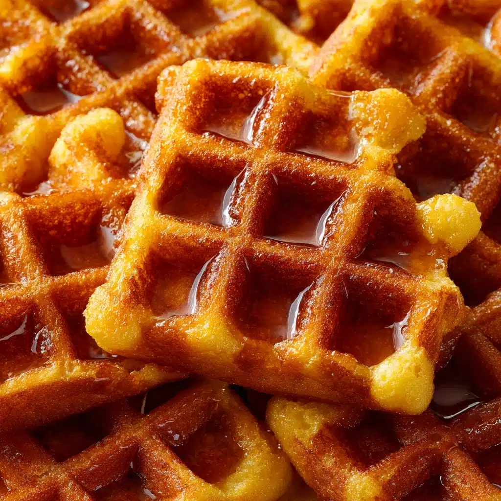 Cornbread Waffle Bites with Honey Butter Syrup Recipe - Recipe Image