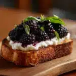 Balsamic Blueberry Goat Cheese Crostinis Recipe