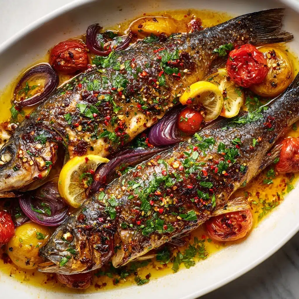 Easy Mediterranean Baked Mackerel Fish Recipe - Recipe Image