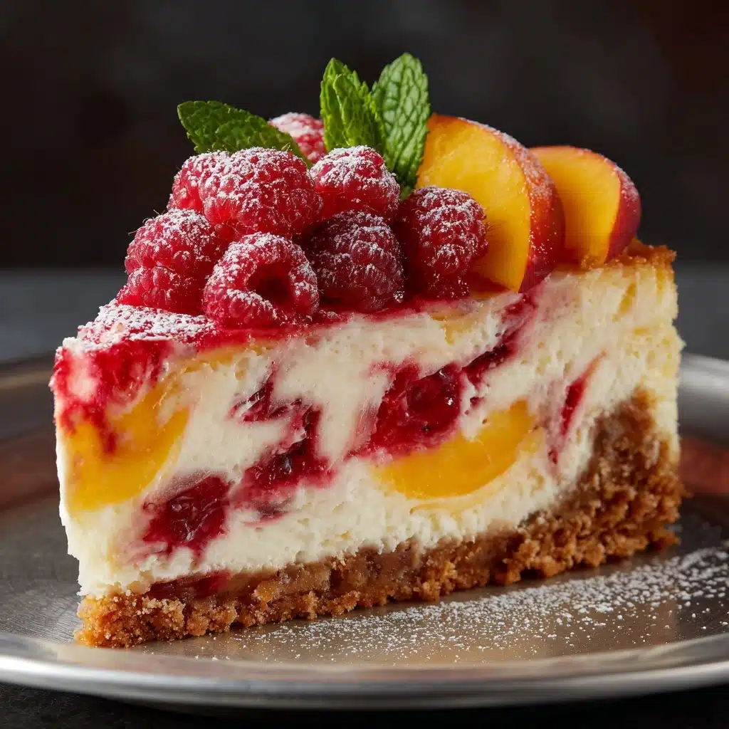 Peach Raspberry Cheesecake Recipe - Recipe Image