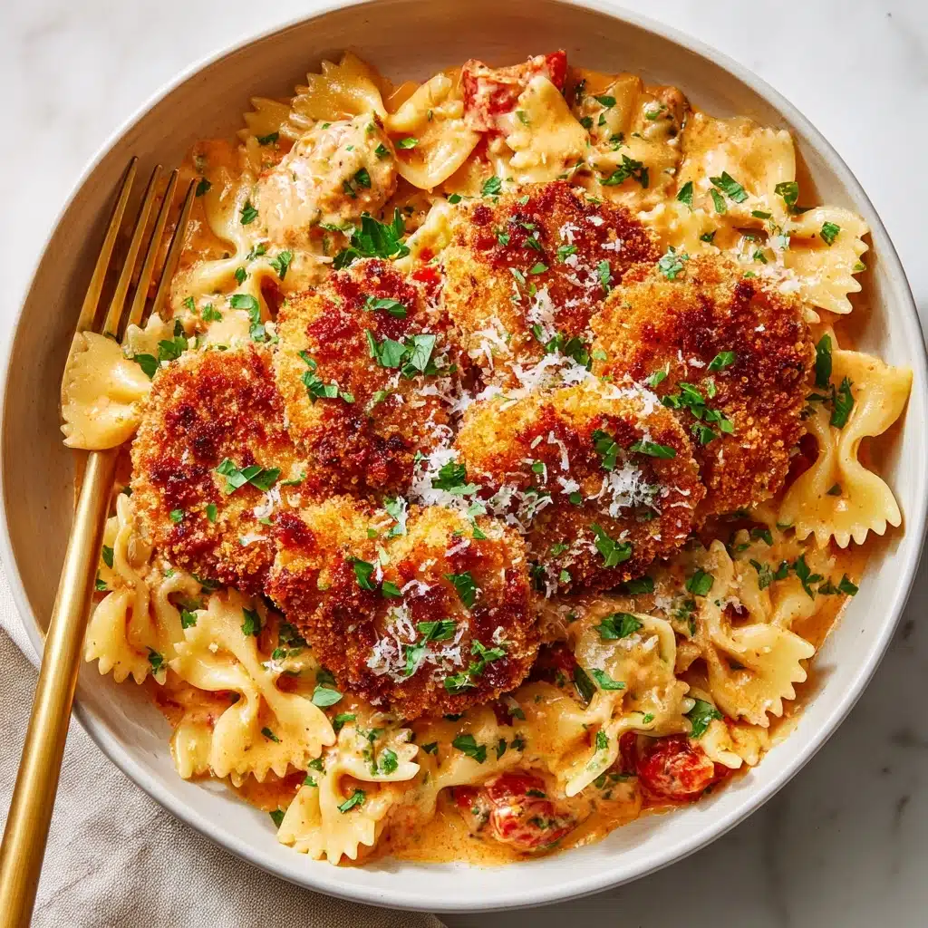 Southern Style Creamy Parmesan Chicken Pasta Recipe - Recipe Image