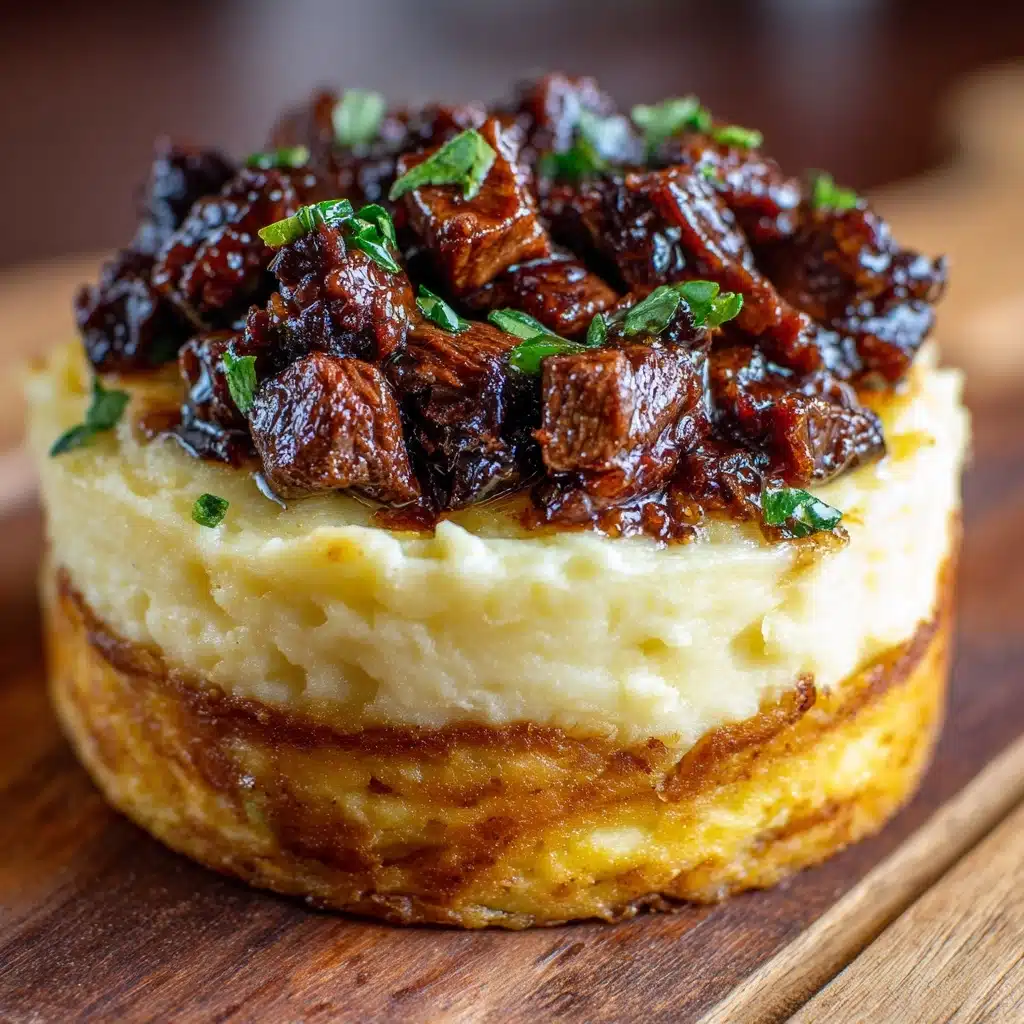 Deep-Fried Mashed Potato Cups Filled with BBQ Beef and Cheese Recipe - Recipe Image