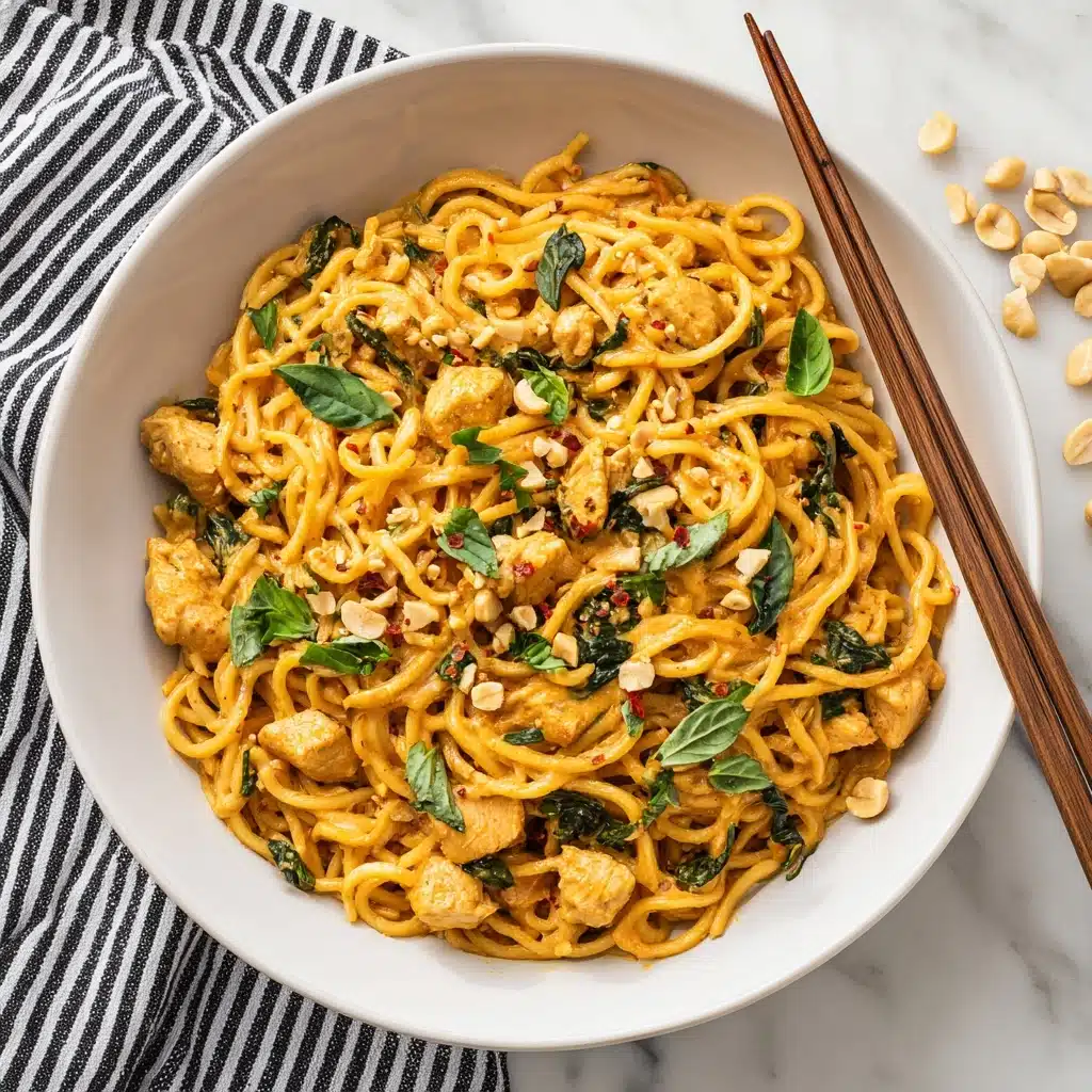 Hot Chili Chicken Noodles with Basil Recipe - Recipe Image