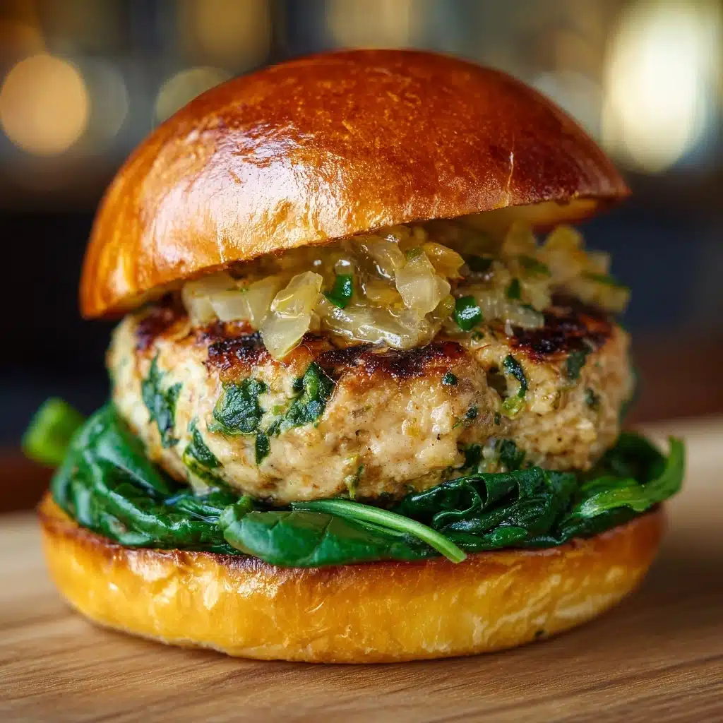 White Cheddar Spinach Chicken Burgers Recipe - Recipe Image