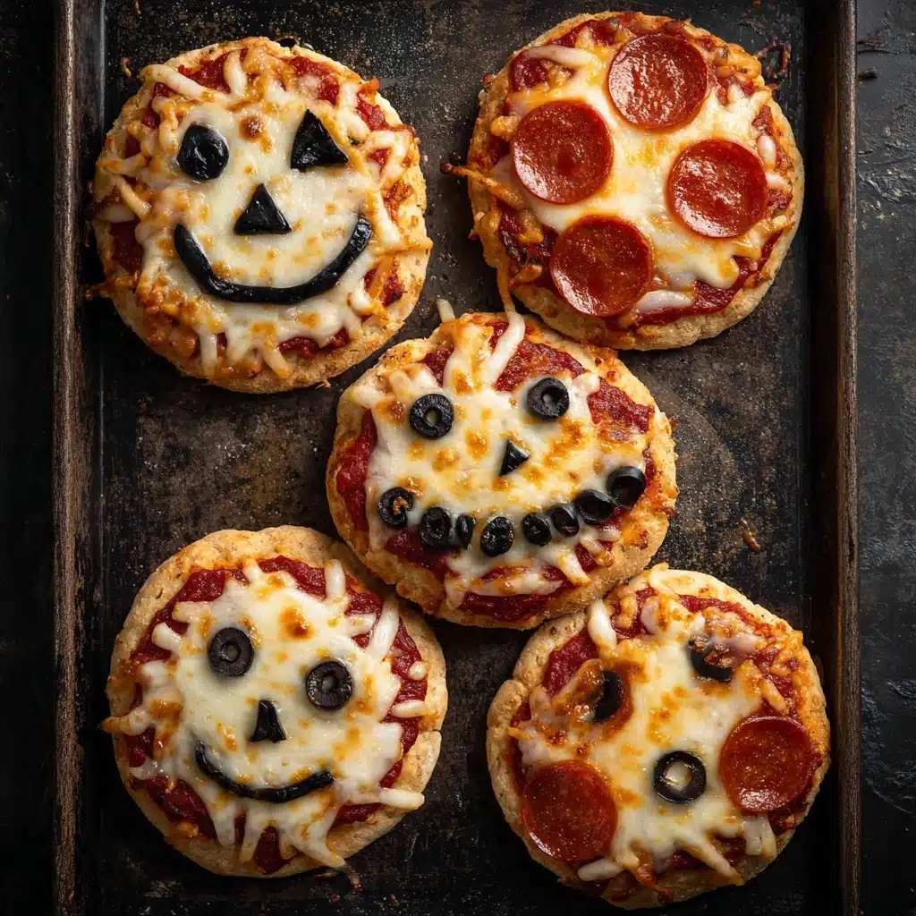 Easy Peasy Mini Halloween Pizzas Recipe - Recipe Image