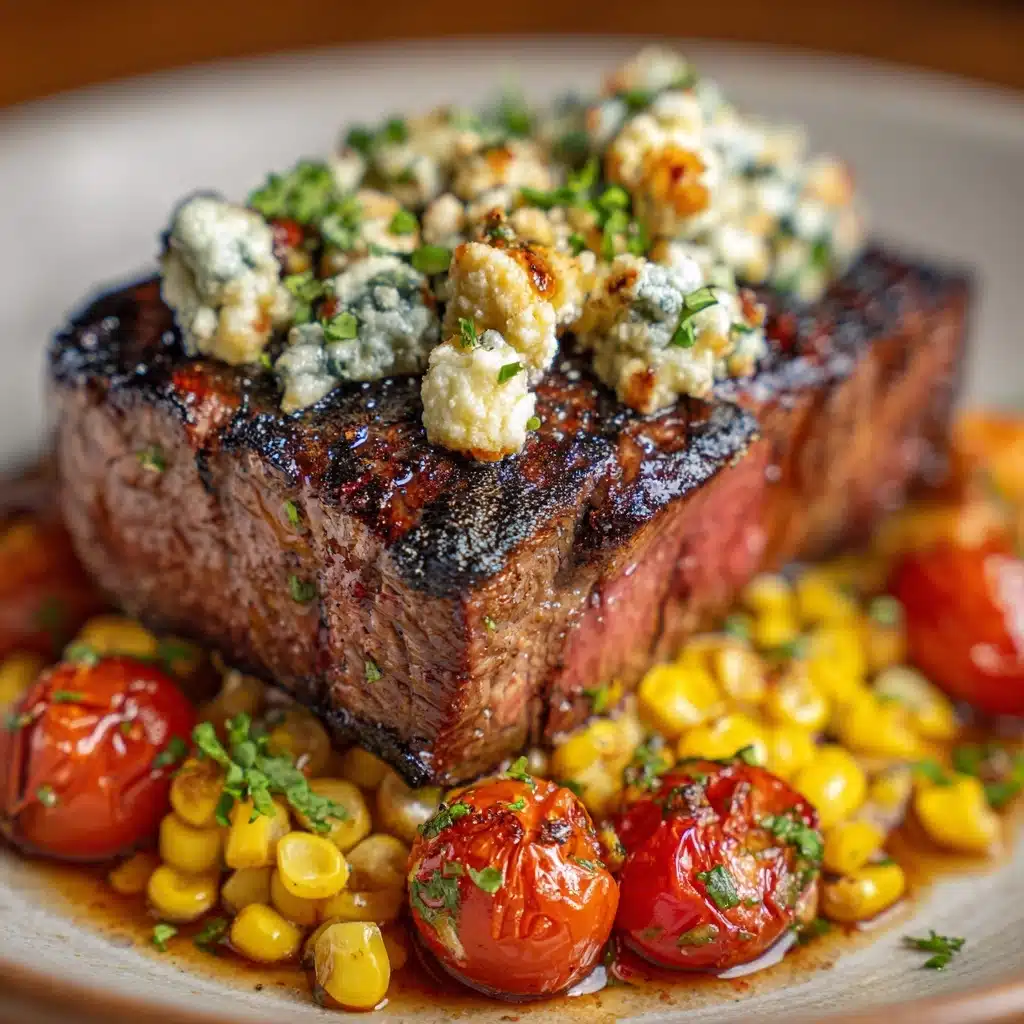 Balsamic Steak Gorgonzola Salad with Grilled Corn Recipe