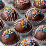 Chocolate-covered Christmas Cake Puffs Recipe