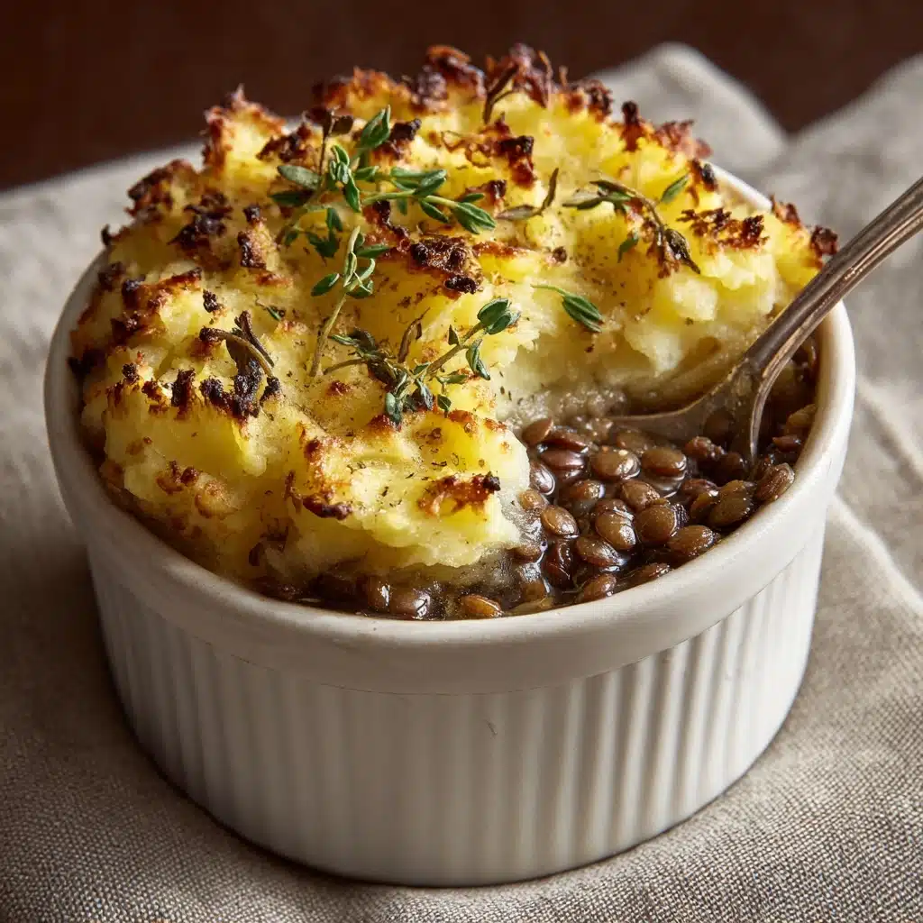 Vegan French Onion Shepherd's Pie with Lentils & Cauliflower Potato Mash Recipe