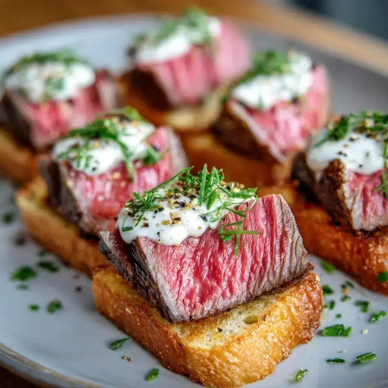 Steak Crostini with Horseradish Cream Recipe