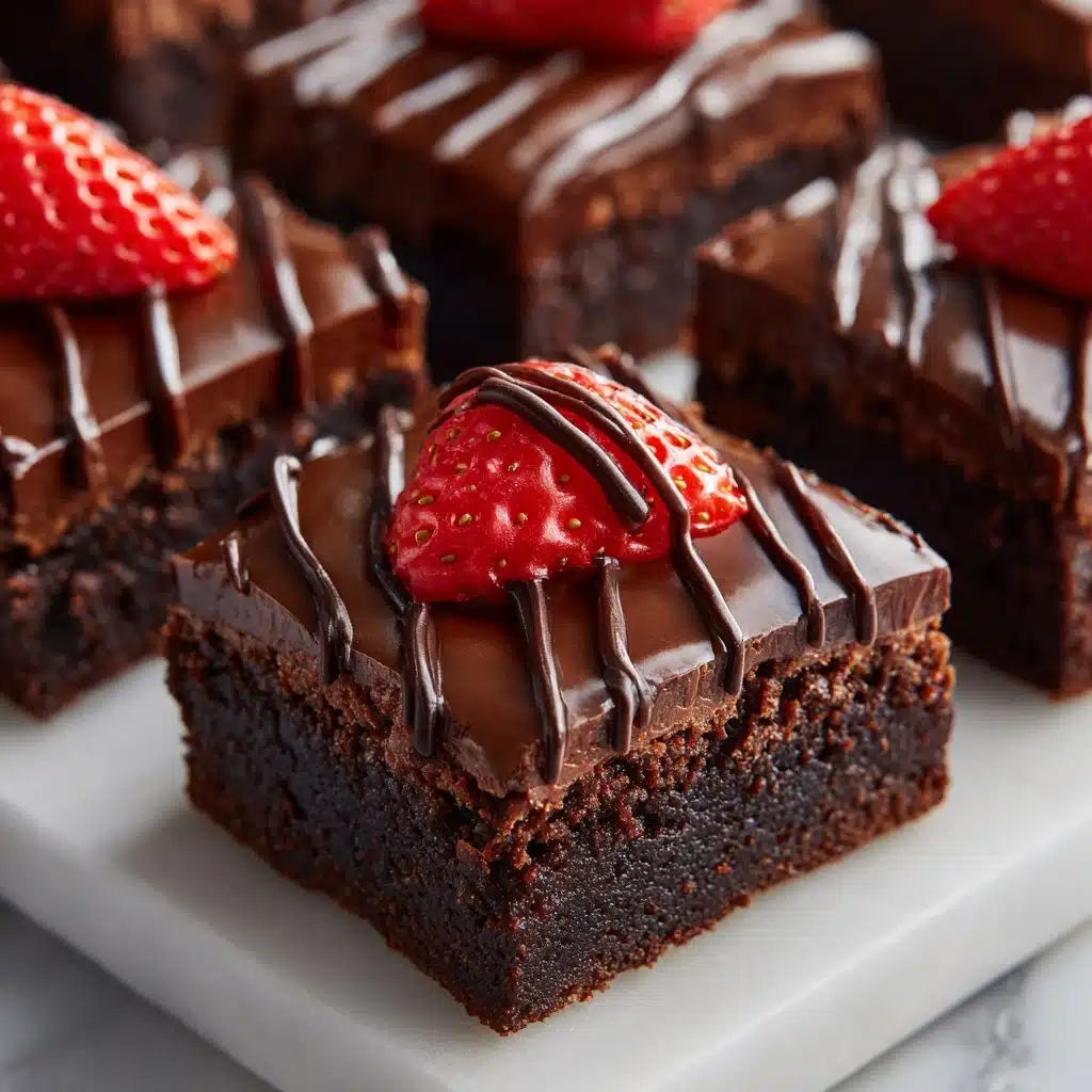 CHOCOLATE-COVERED STRAWBERRY BROWNIES Recipe - Recipe Image