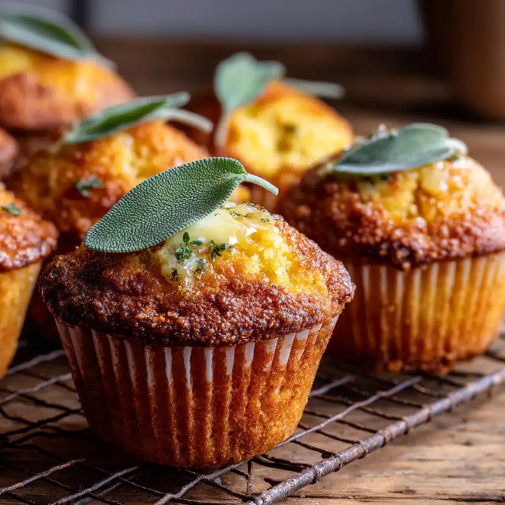 Cheddar Apple Cornbread Muffins with Maple Sage Butter Recipe - Recipe Image