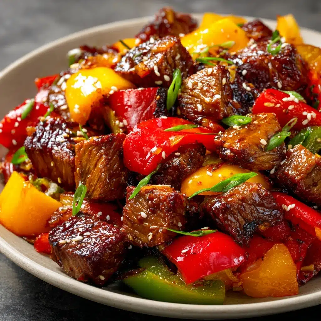 Air Fryer Honey Garlic Steak Sweet Pepper Bites Recipe