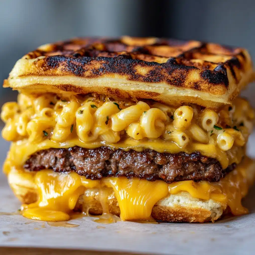 Macaroni and Cheese Waffle Cheeseburger Recipe - Recipe Image