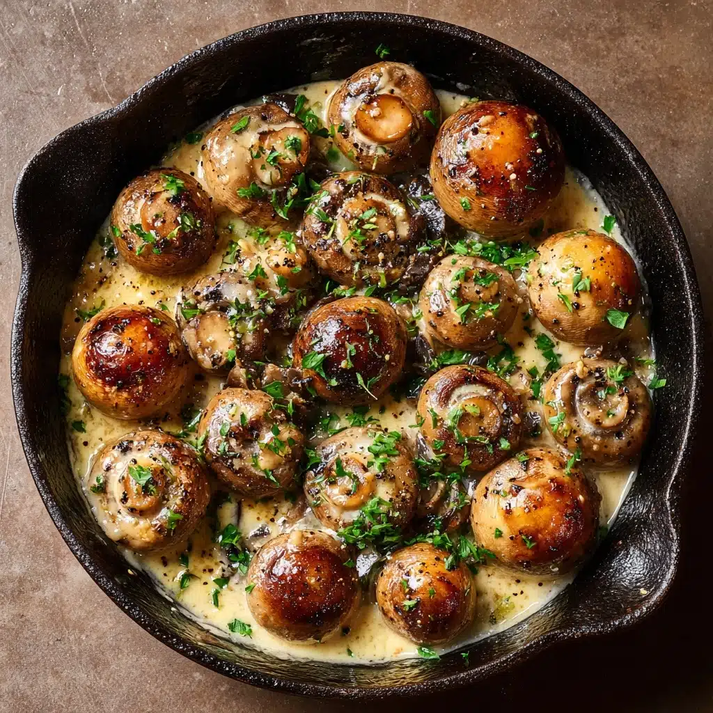 Creamy Garlic Butter Tuscan Mushrooms Recipe